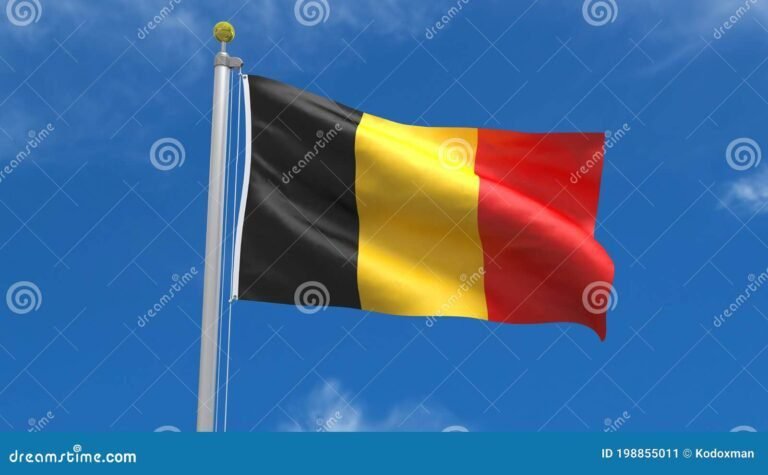 bandeira da belgica com paisagem iconica