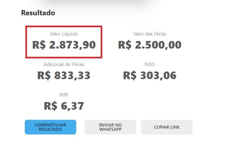 calculo de ferias proporcionais com graficos