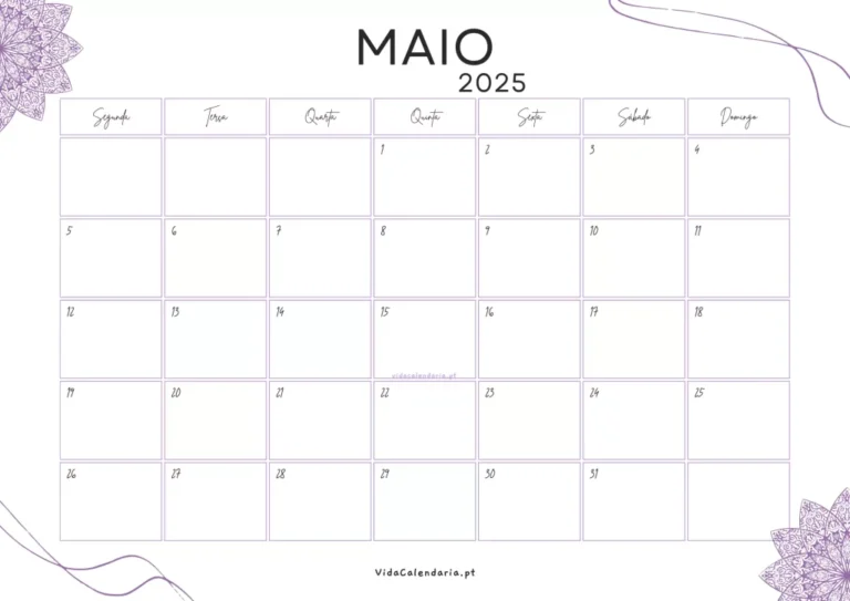 calendario com destaque para o mes de maio 1