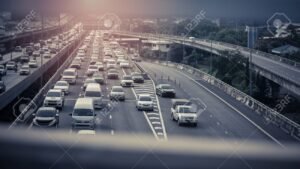 caminho de estradas com carros em movimento