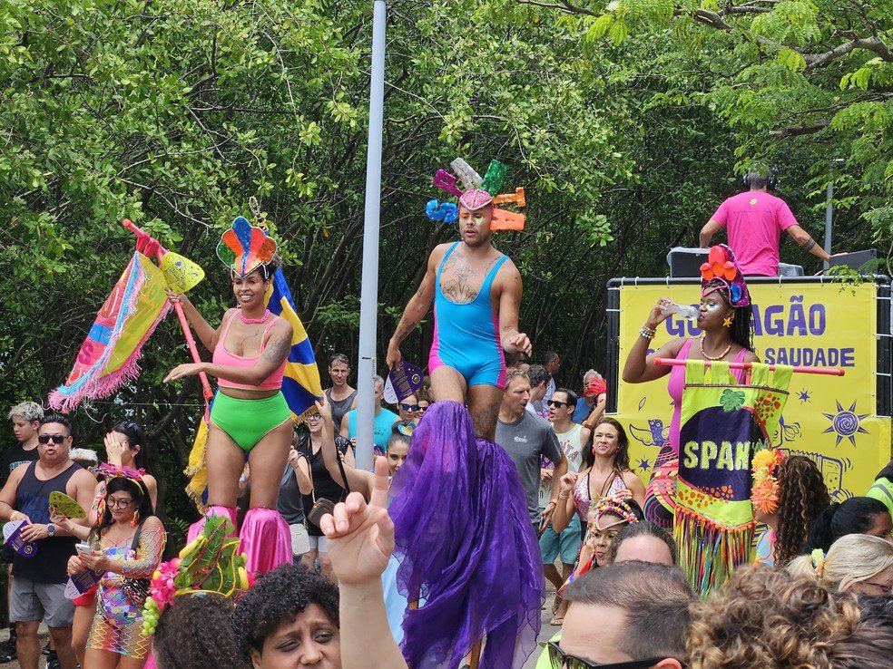 carnaval vibrante com pessoas fantasiadas