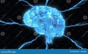 cerebro humano com circuitos digitais