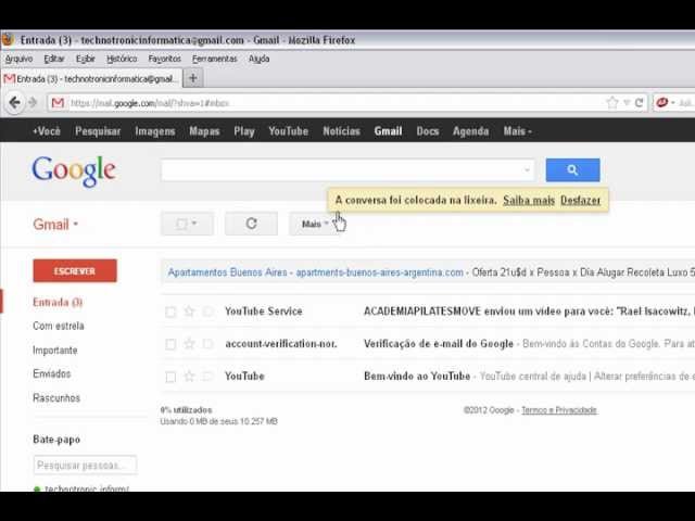 computador com email aberto na tela