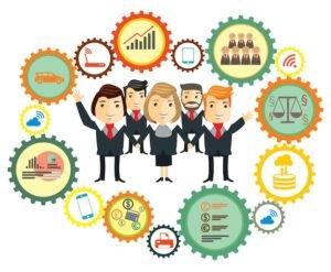 ilustracao de diferentes tipos de empresas