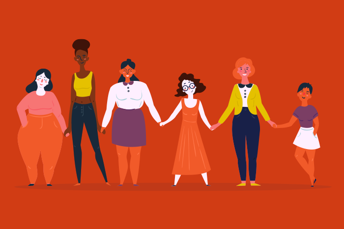 ilustracao de mulheres unidas contra a violencia