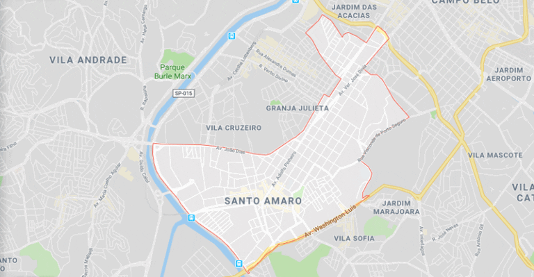 mapa de santo amaro e largo treze