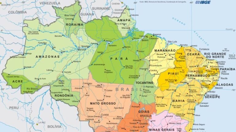 mapa do brasil com areas urbanas destacadas