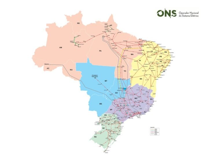 mapa do brasil com estados interligados