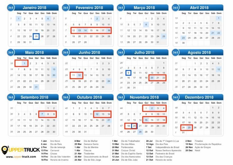 relogio e calendario com feriados marcados