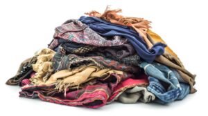 tecidos coloridos e variedade de roupas